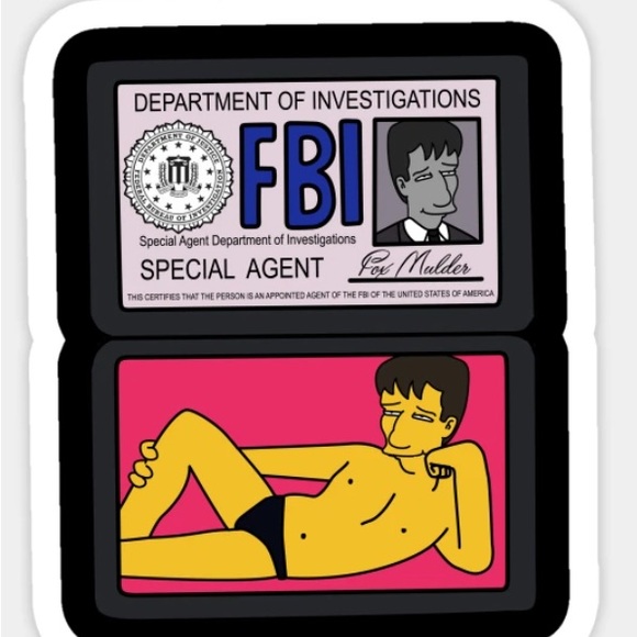 Simpsons Agent Mulder David Duchovny Enamel Pin - Picture 4 of 5
